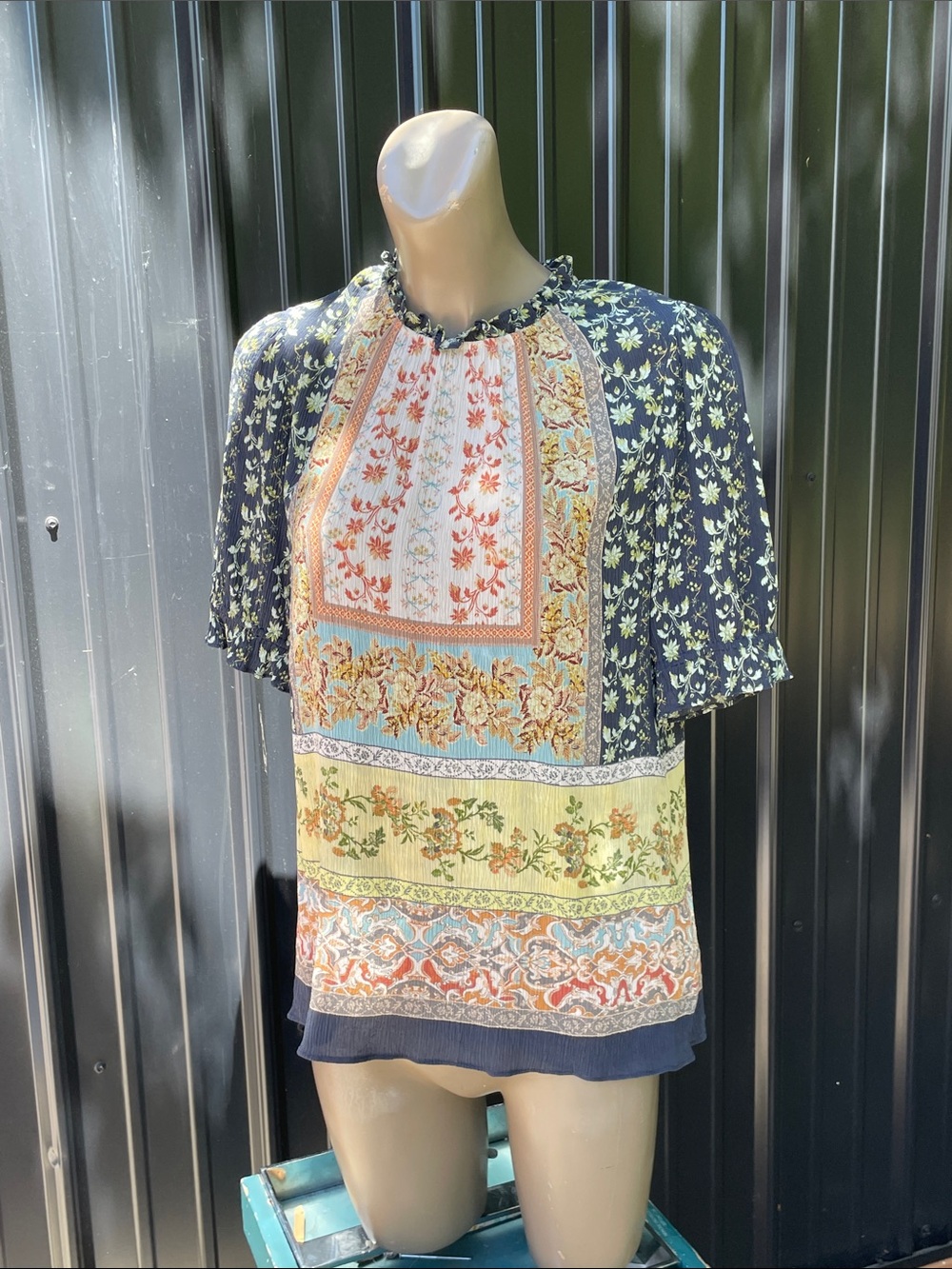 Go by go silk crinkle blouse top